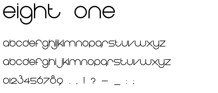 Eight One font